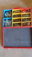 Metal case with screws and nails etc