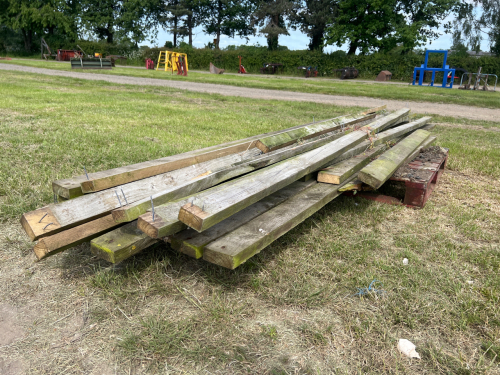 Pallet of used fence rails