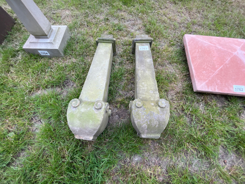 Pair of 35" tall architectural stone pieces