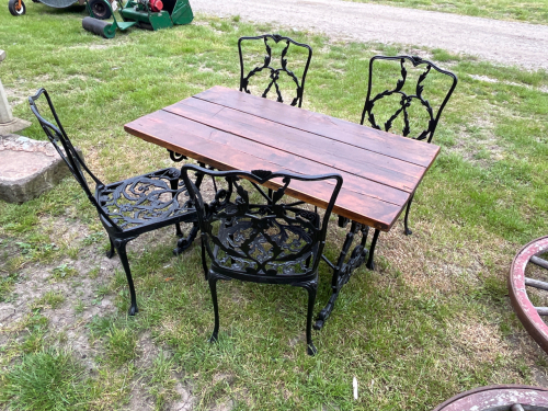 Cast table and 4 chairs