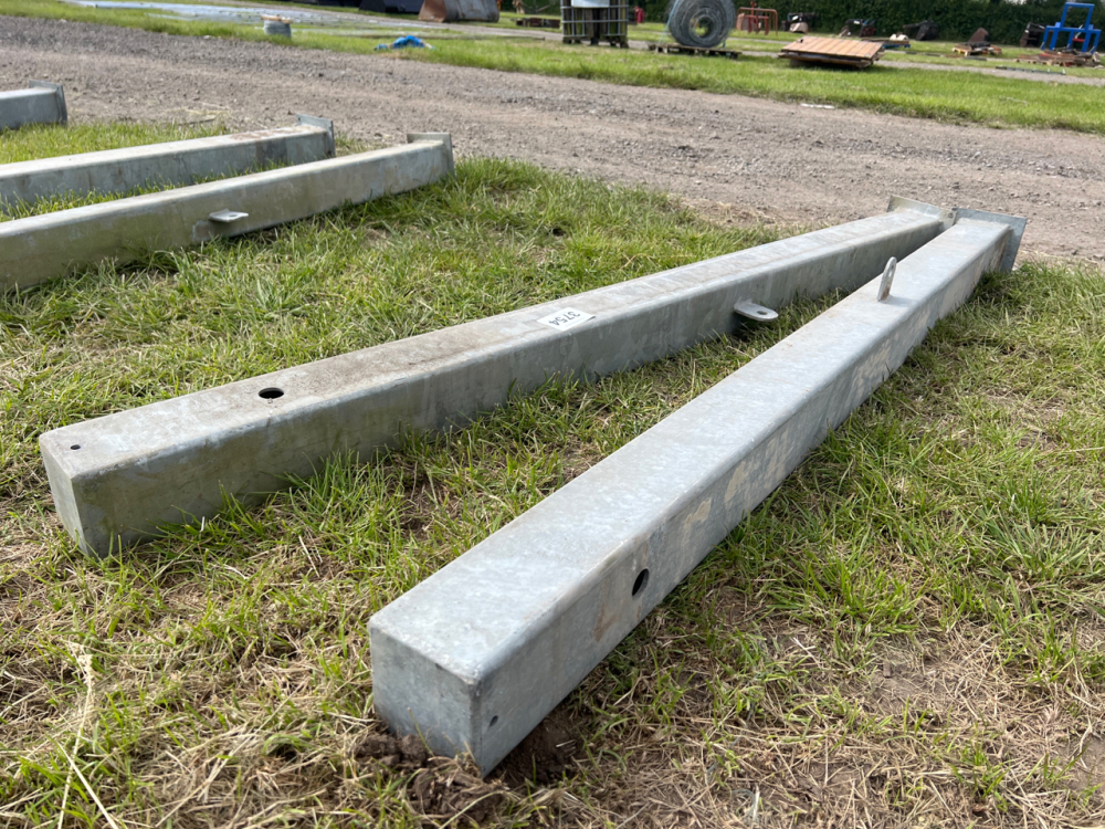 Pair of galvanised gate posts | York Machinery Sale (hedgers, buckets ...