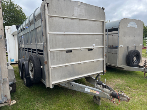 Ifor Williams 3500kg 12'x5'8" livestock trailer, decks, deck partitions, cattle partition, spare wheel