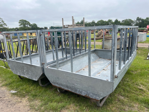 2 x 8ft x 2ft 2021 IAE galvanised cattle feeders