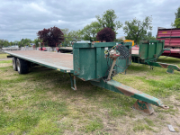 Bailey 33ft flat trailer, sprung drawbar, tool box, air/hydraulic brakes, twin axle, 560/60/22.5 tyres