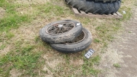 2 x old spoked car wheels