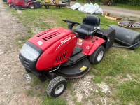 Lawnflite ride on petrol lawnmower with grass box, roller and instruction manual