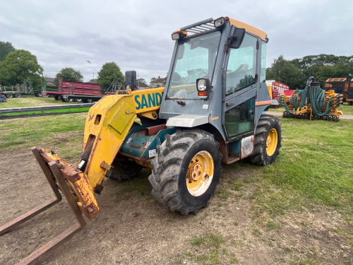 Sanderson TL6 telehandler, 1996, 7099 hours, c/w pallet forks, runs, drives and lifts but brakes need attention