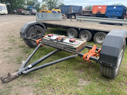 Car transporter dolly/A-frame c/w ratchet straps, ramps and light board