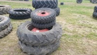 Full set of wheels to fit Massey Ferguson 135/165, 12.4/28 rears and 6/16 fronts