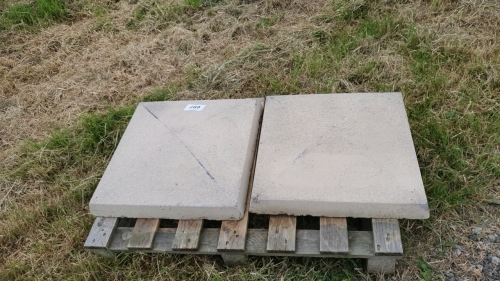 Pair of stone pillar caps