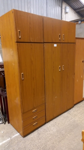Pair of double and single Schreiber wardrobes