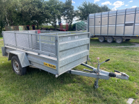 Mesh dropside livestock trailer 8 x 4 ft ,13" wheels braked trailer.Fully galvanised, off/on road trailer, Removable folddown mesh sides, internal dividers, loading door in rear tailgate, full road legal lighting on or off road. Purchased from CLH trailer