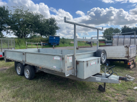 Graham Edwards 14ft trailer with sideboards, ladder rack and strap box