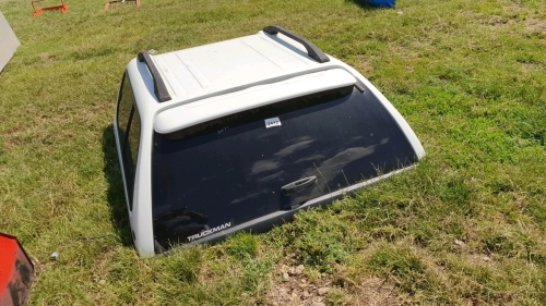 Toyota Hilux truckman top in white from 2019 pick up with opening tailgate and wiring loom for interior lights and central locking
