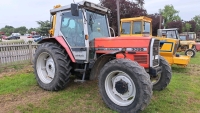 MF 3095 Dynashift tractor , 1993 , showing 15,000 hours. In good condition. C/w Bomford B65 hedgecutter 1994 1.2 mtr Protrim head 2013 on twin pumps all working well, cable controls. Cranked arm on hedgecutter like forward reach models plus spares. L830 F