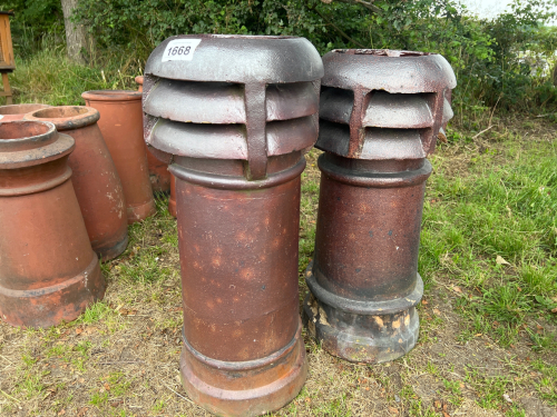 2 x chimney pots