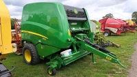 John Deere 960 round baler, wide pick up, wide tyres, curtain back door, approx 20000 bales
