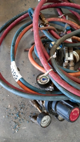 Oxy-acetylene welding gauges, bagging, torch etc