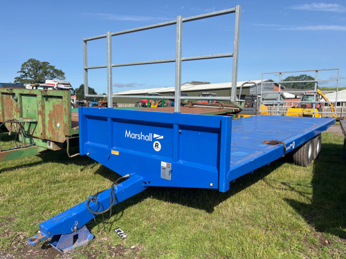 Marshall BC25 10T 25ft twin axle bale trailer with galvanised hay ladders, used twice, vgc, 2020