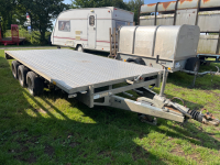 Ifor Williams DP120 tri axle 14ft flatbed trailer, chequer plate floor