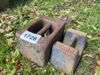 2 Old 56 lb cast weights