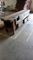 Old carpenter's wooden workbench