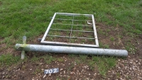 Galvanised personnel gate with post. Approx 1100mm wide x 1300mm high