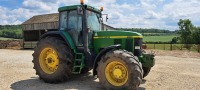 John Deere 7810 4wd tractor, 40km/hr, air conditioned cab, TLS, PowerQuad transmission, 12411 hours, AK02 HCD