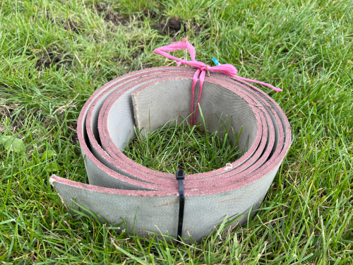 Roll of 4" unused pulley belting