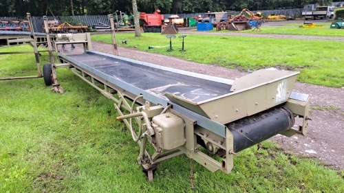 Herbert 20ft long 24" wide conveyor with new belt, 3 phase