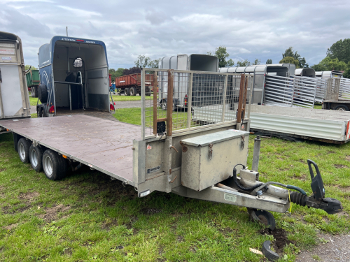 Graham Edwards 16ft tri-axle flatbed trailer, strap box, torsion beam suspension, 10" wheels
