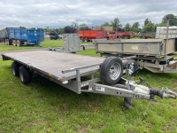 Ifor Williams 18ft flatbed trailer, 2020, with keys, new spare wheel, brace and handbook