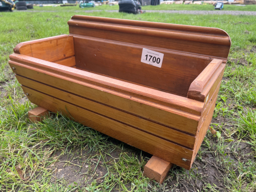 New wooden garden planter