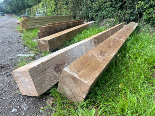 Pair of 150x150 timber gate posts 2.6m long