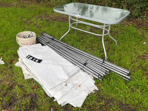 Garden marquee and patio table