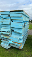 Pallet of blue styrofoam insulation sheets