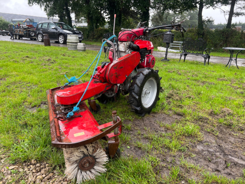 Honda F720 2-wheel tractor, brand new Honda GX2090 engine, fitted Wessex brush, working