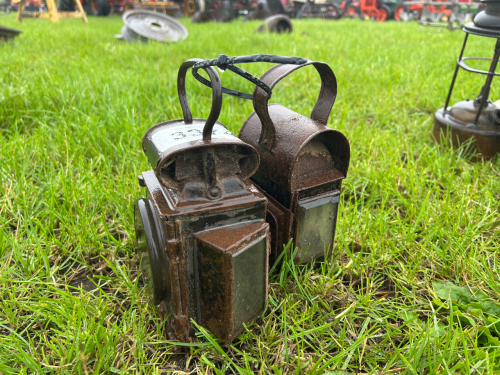 2 x old carriage lamps