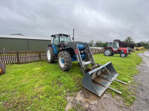 Ford 8240 SLE tractor with MX 120 loader and attachments, 9600 hours, K299 EBH