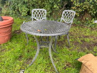 Metal garden table and chairs