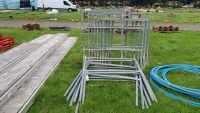 Large quantity of trestles, handrails etc