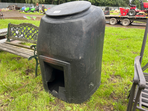 Large black plastic coal bunker