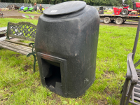 Large black plastic coal bunker
