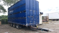 AHP 24ft close coupled tri-axle drawbar trailer on 265/70/19.5 tyres fitted with 24ft Houghton Parkhouse 2-deck cattle, 4-deck sheep container