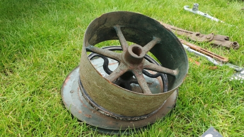 Vintage pulley wheels
