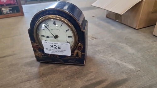 Walker and Hall blue Chinoiserie clock