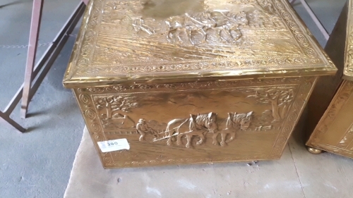 2 Brass coal boxes