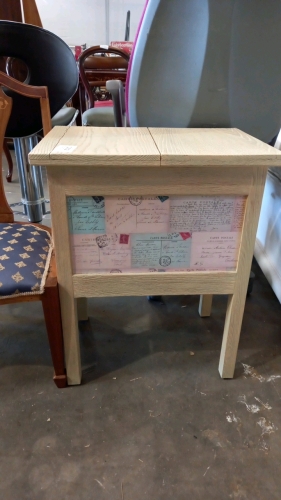 Upcycled sewing box/bedside table