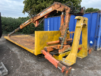 Hook lift flat body with Atlas 3008 crane