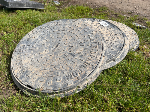 3 x round manhole lids